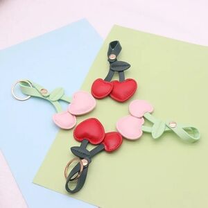 Cute Cherry Charm for Purse Handbags Bag Accessories PU Key Charms
